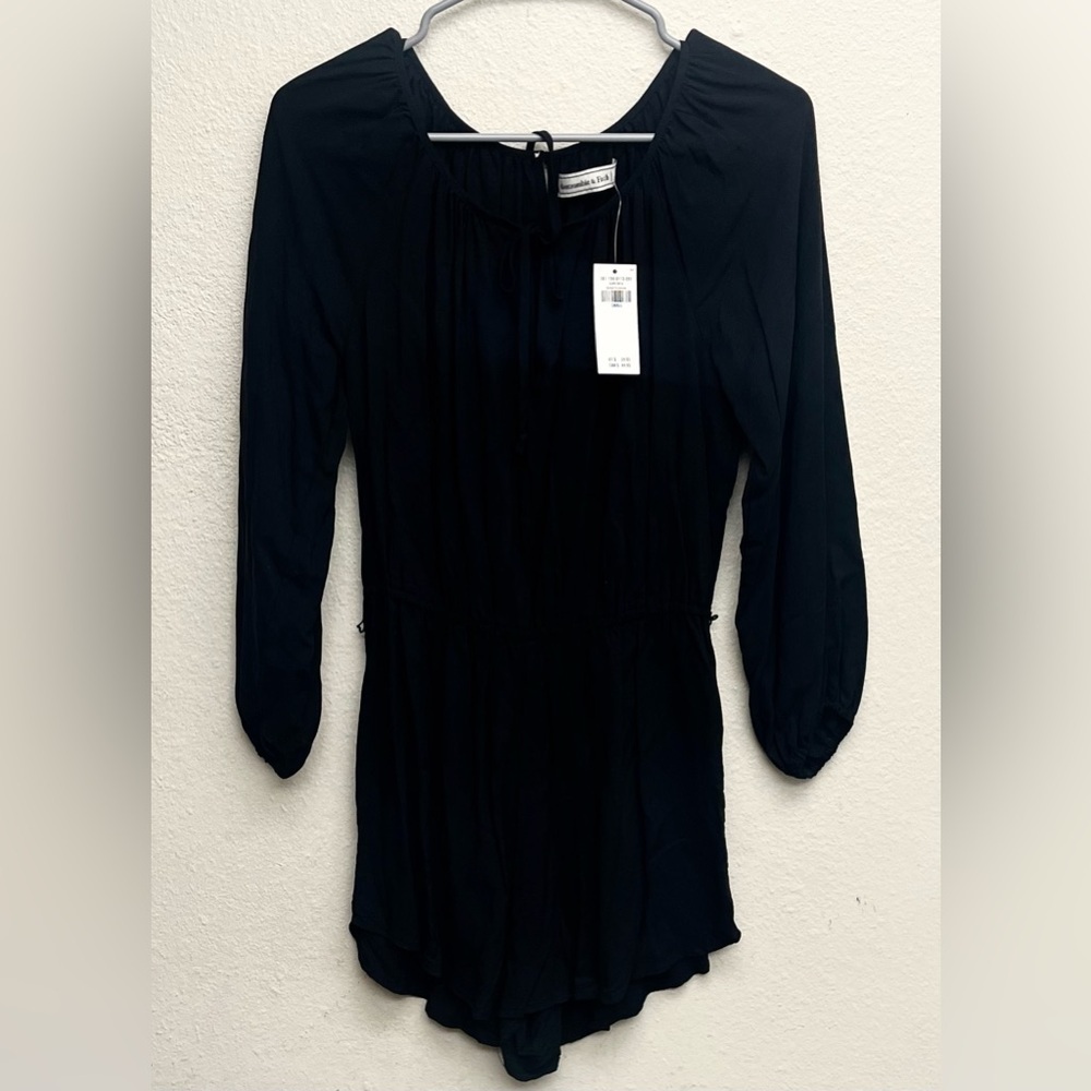NEW Abercrombie & Fitch‎ Romper Women’s Size Small Black Long Sleeve Stretch